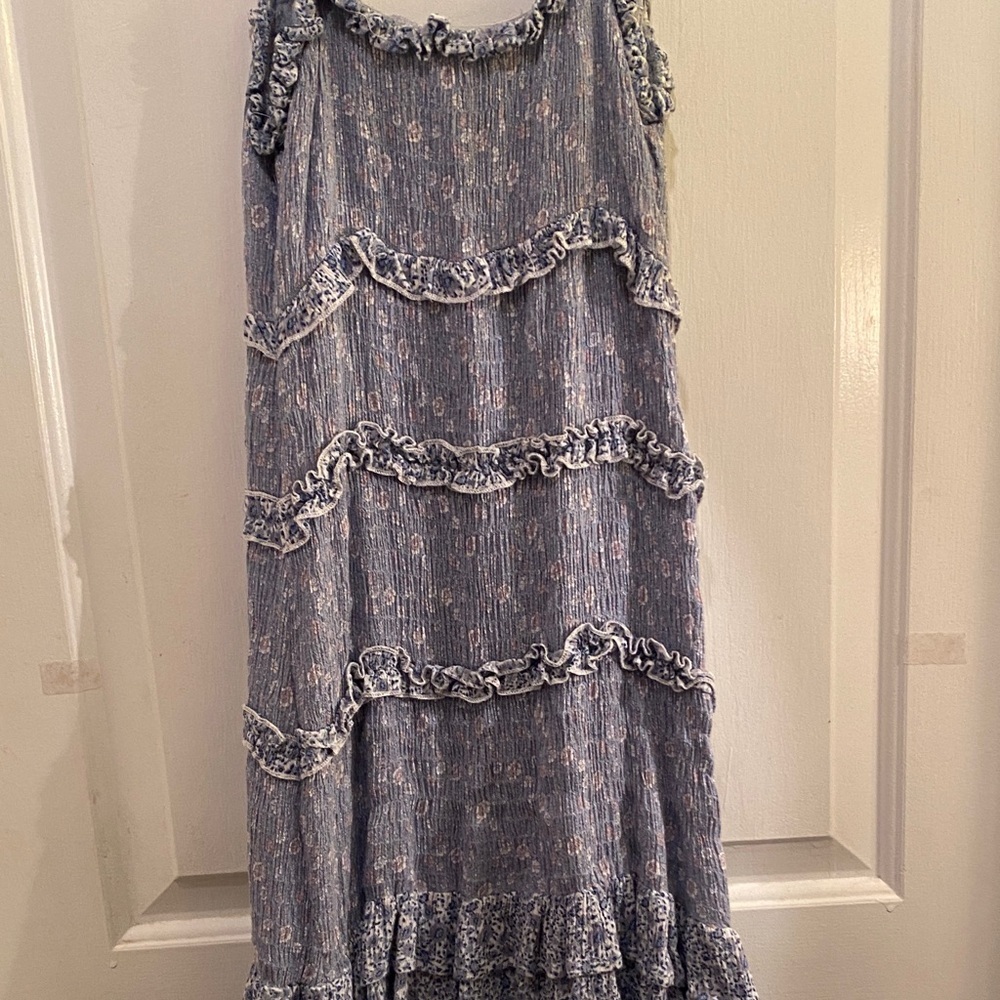 Blue Ruffled Mini Dress - Picture 8 of 8